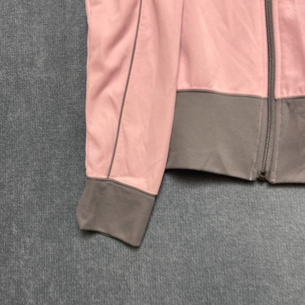 Nike Sportswear Athletic Jacket Girl L Pink Gray Fleece Lined Full Zip Mock Neck